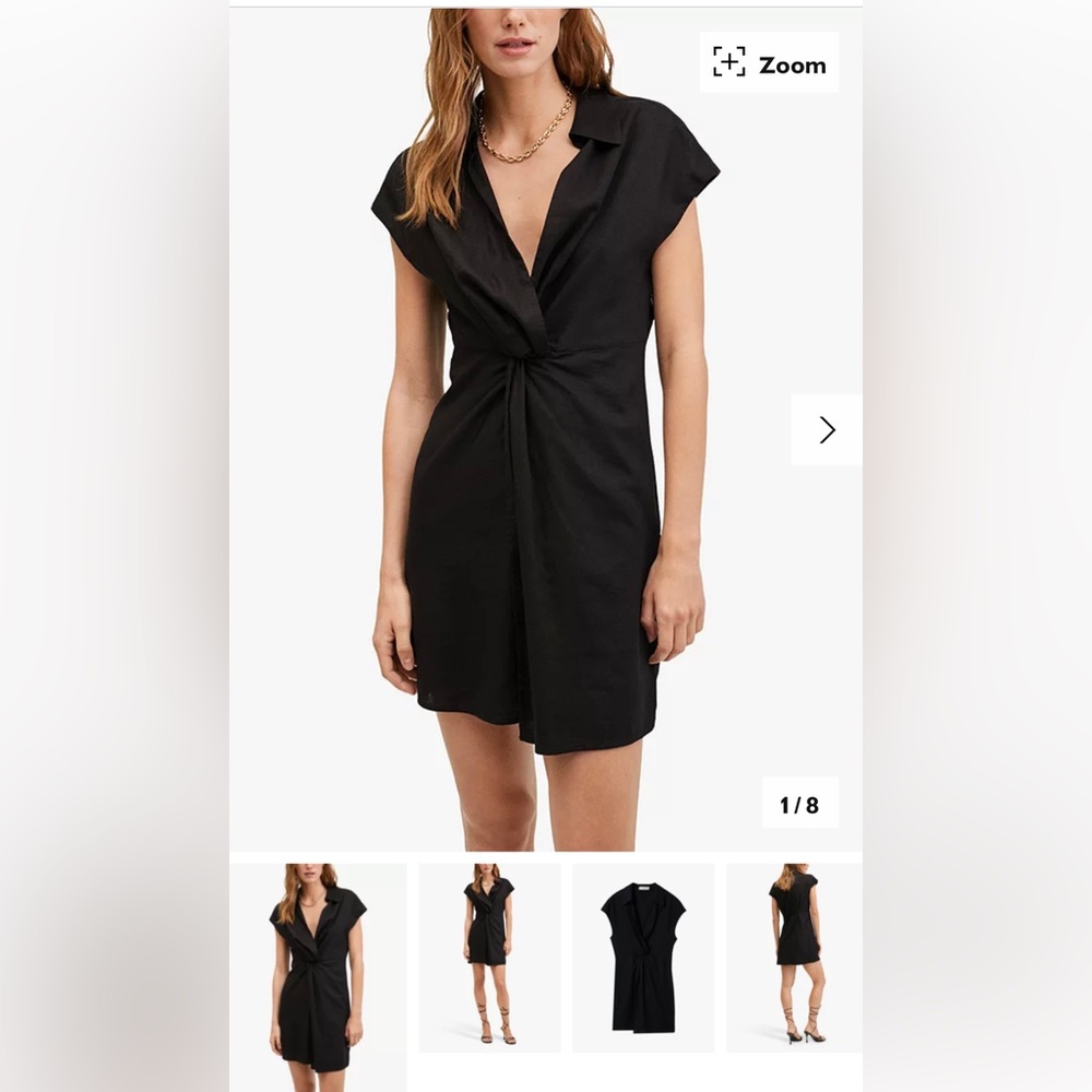MANGO black linen dress- NEW
